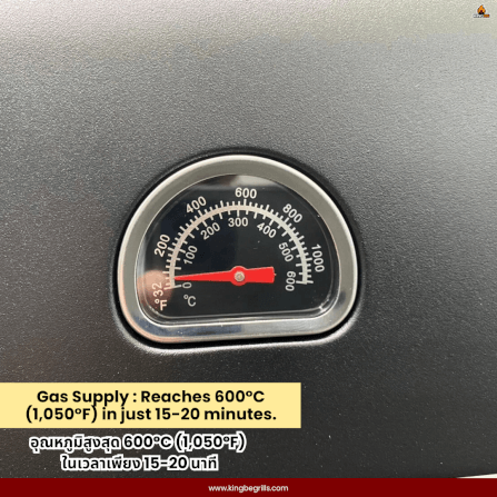 เตาอบพิซซ่า 2 เชื้อเพลิง KINGBE รุ่น MILANO DUAL PRO M14 (สำหรับพิซซ่าขนาด 14นิ้ว)_9