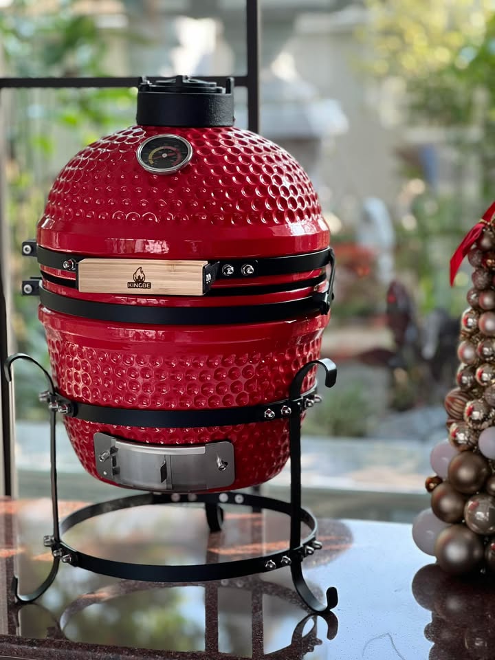 เตาถ่านบาร์บีคิว KINGBE KAMADO 13 นิ้ว สีแดง_9