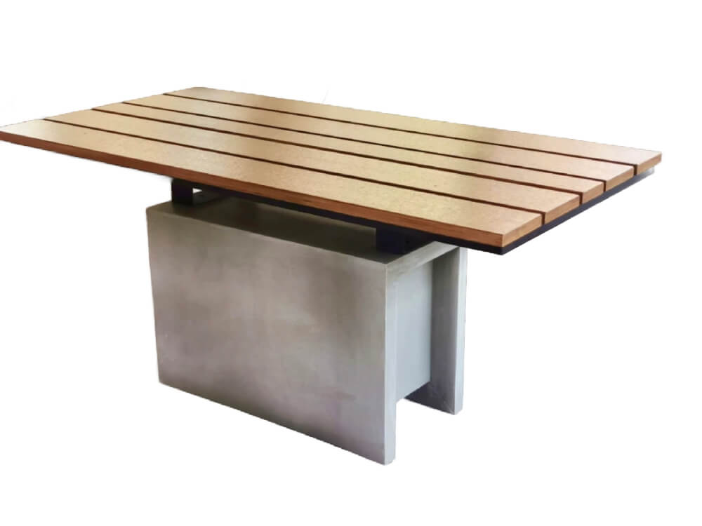 ชุดโต๊ะสนาม 4 ที่นั่ง CONCREATIONSTUDIO รุ่น TBLSLK-150-TEAK ชุดโต๊ะกลางท็อปไม้เทียมสีสัก_3