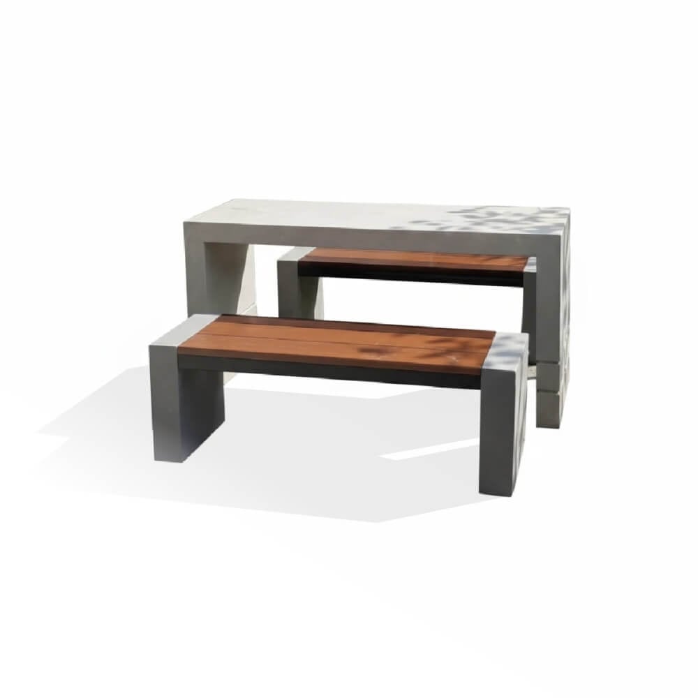 ชุดโต๊ะสนาม 4 ที่นั่ง CONCREATIONSTUDIO รุ่นชุดทูโทน TLFTTP-140 สีไม้เทียมและโต๊ะไฟเบอร์เล็ก_0