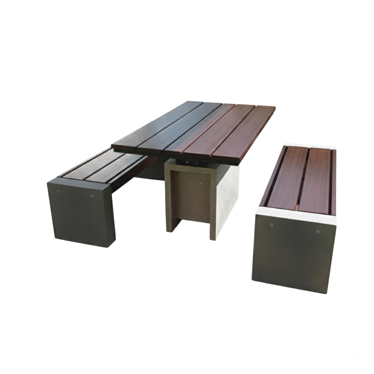 ชุดโต๊ะสนาม 4 ที่นั่ง CONCREATIONSTUDIO รุ่น TBLSLK-150-OAK ชุดโต๊ะกลางท็อปไม้เทียมสีโอ๊คเข้ม