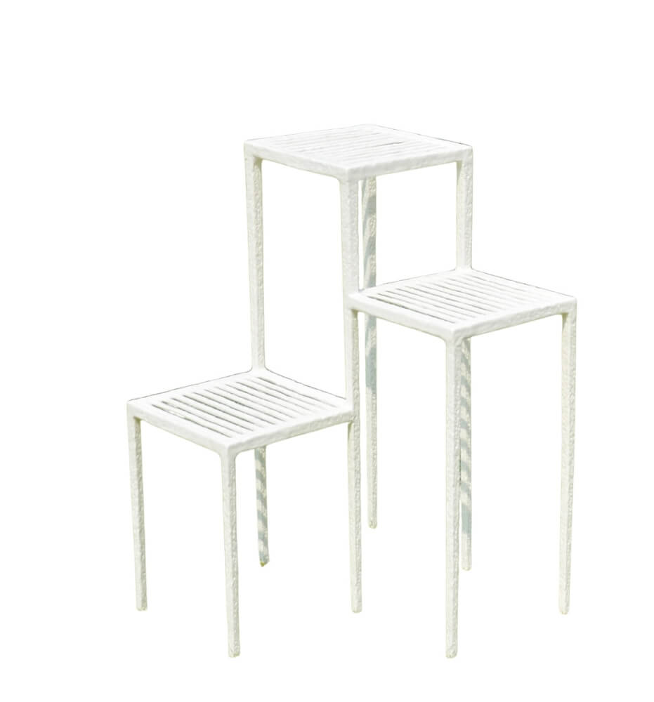 ชั้นวางกระถางชั้นต้นไม้ 3 ชั้น INGFAH PATIO & OUTDOOR FURNITURE รุ่น POTTER COLLECTION สีขาวงาช้าง