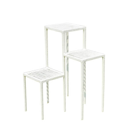 ชั้นวางกระถางชั้นต้นไม้ 3 ชั้น INGFAH PATIO & OUTDOOR FURNITURE รุ่น POTTER COLLECTION สีขาวงาช้าง_0