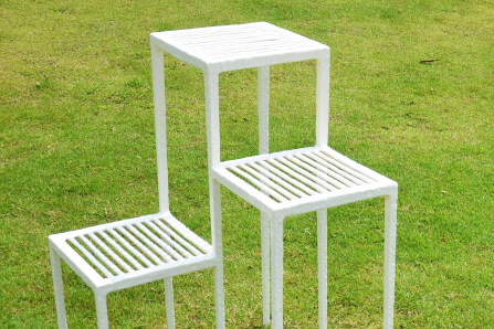 ชั้นวางกระถางชั้นต้นไม้ 3 ชั้น INGFAH PATIO & OUTDOOR FURNITURE รุ่น POTTER COLLECTION สีขาวงาช้าง_3