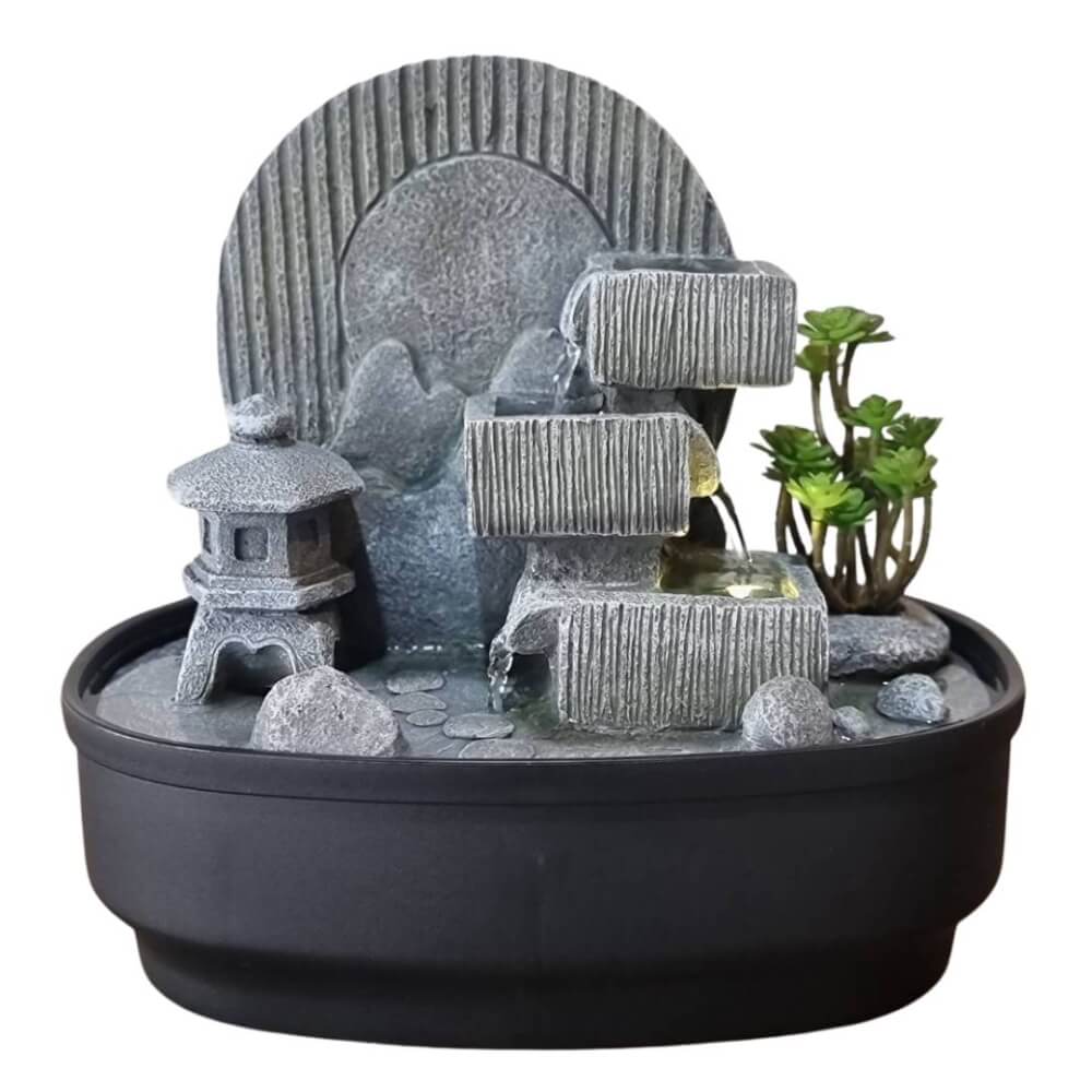 น้ำล้นตั้งโต๊ะเสริมฮวงจุ้ย EAKGIFT รุ่น 1222037NL จัดสวนสไตล์ญี่ปุ่น อ่างน้ำพุตกแต่งบ้าน_0