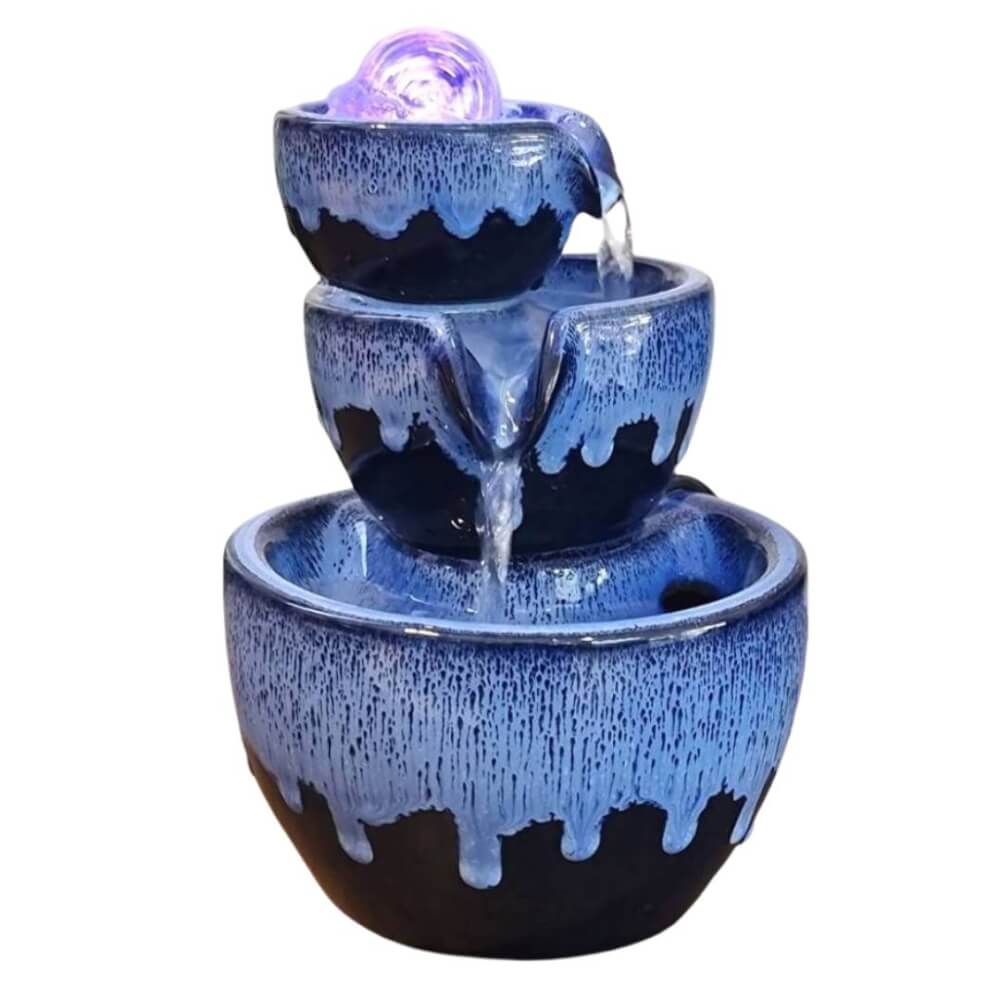 น้ำพุตั้งโต๊ะเสริมฮวงจุ้ย EAKGIFT รุ่น 2108A เซรามิกงานสวยเรียบหรูทันสมัย_0