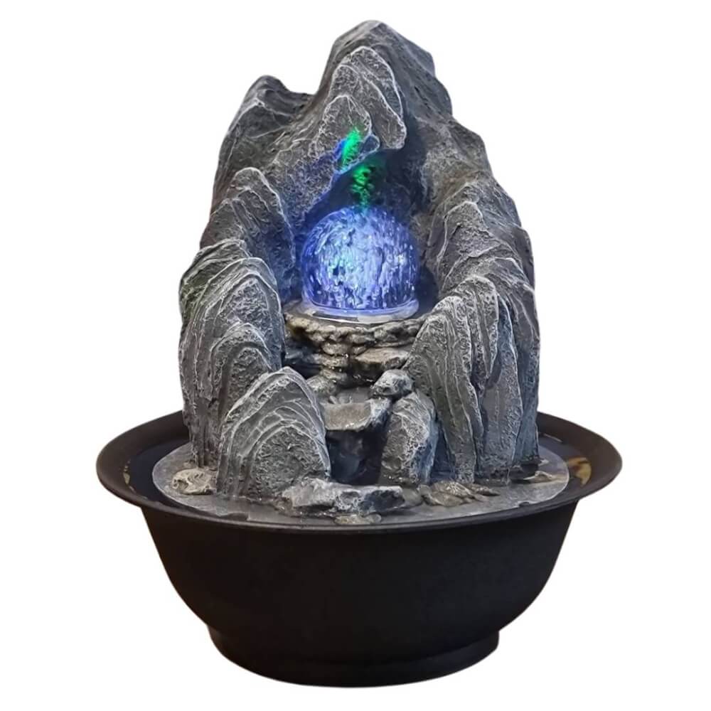 น้ำพุตั้งโต๊ะเสริมฮวงจุ้ย EAKGIFT รุ่นภูเขาเงินทองL22051 ตั้งโต๊ะตกแต่งบ้านเรียกทรัพย์โชคลาภ_7