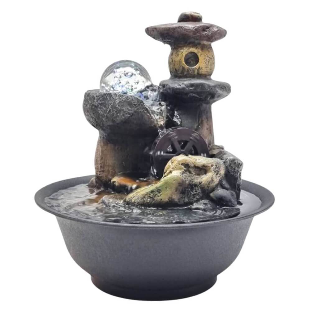 น้ำพุตั้งโต๊ะเสริมฮวงจุ้ย EAKGIFT รุ่น19096 สไตล์คลาสสิกมีกังหัน เรียกทรัพย์โชคลาภ_8