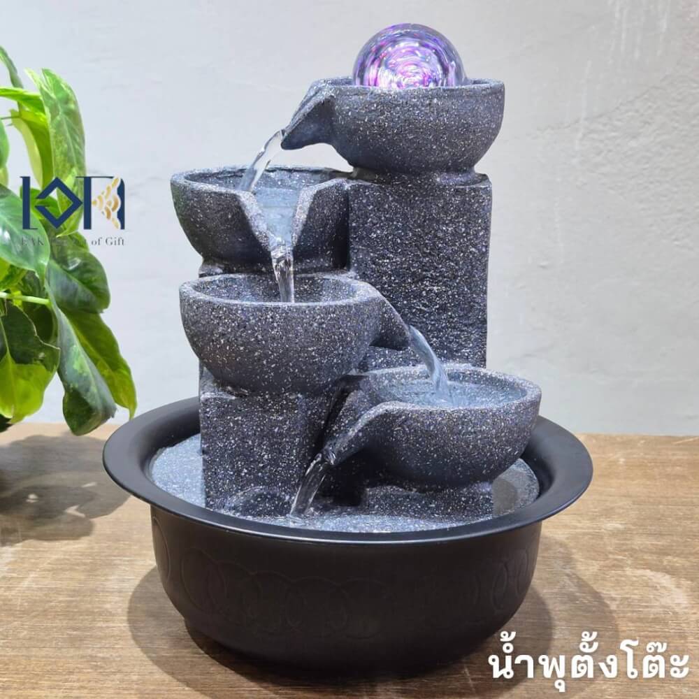 น้ำพุตั้งโต๊ะ EAKGIFT รุ่น 24512 มีลูกแก้วหมุนเสริมฮวงจุ้ย ตกแต่งบ้าน_1