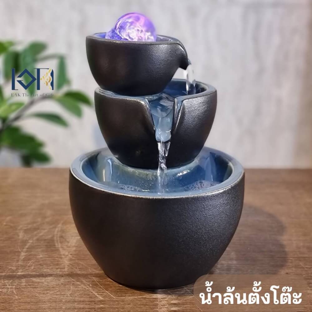 น้ำพุตั้งโต๊ะเสริมฮวงจุ้ย EAKGIFT รุ่น2108-1 สไตล์โมเดิร์นวัสดุเซรามิกงานสวยหรู
