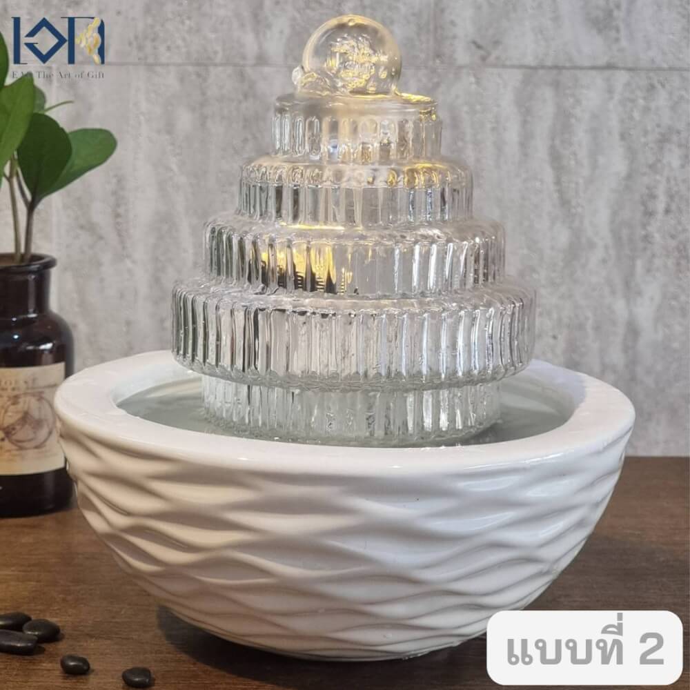 น้ำพุตั้งโต๊ะเสริมฮวงจุ้ย EAKGIFT รุ่น99102W สไตล์โมเดิร์นทันสมัยงานสวยเรียบหรู_1