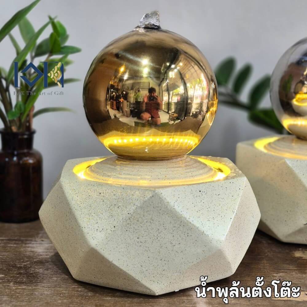 น้ำพุล้นตั้งโต๊ะ EAKGIFT รุ่น8316AG โมเดิร์นทันสมัยสวยหรูเสริมฮวงจุ้ย