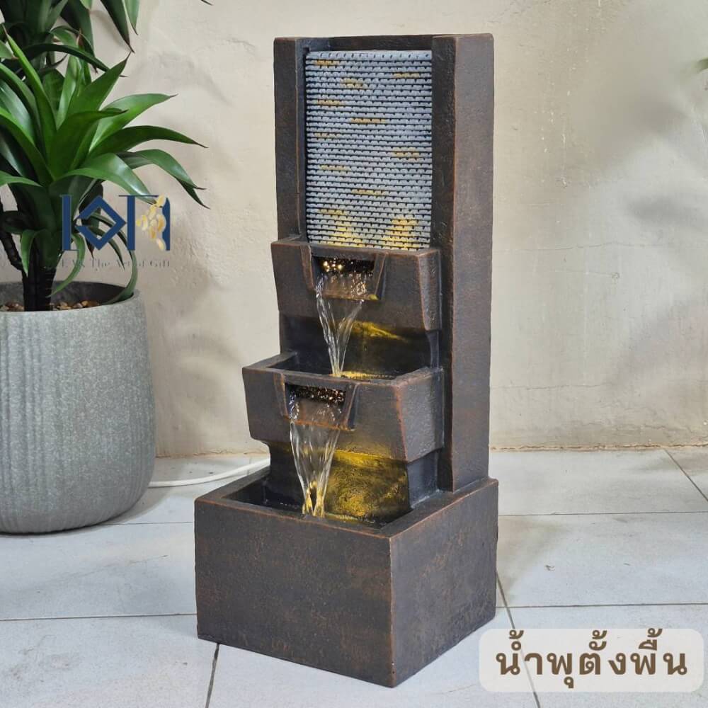 น้ำพุตั้งพื้นเสริมฮวงจุ้ย EAKGIFT รุ่นRJ16386502 สไตล์ธรรมชาติ
