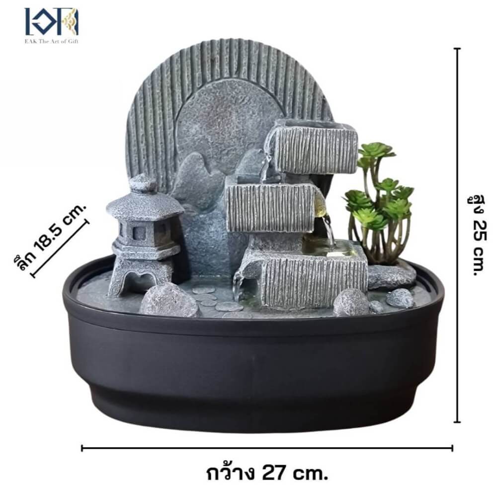 น้ำล้นตั้งโต๊ะเสริมฮวงจุ้ย EAKGIFT รุ่น 1222037NL จัดสวนสไตล์ญี่ปุ่น อ่างน้ำพุตกแต่งบ้าน_2