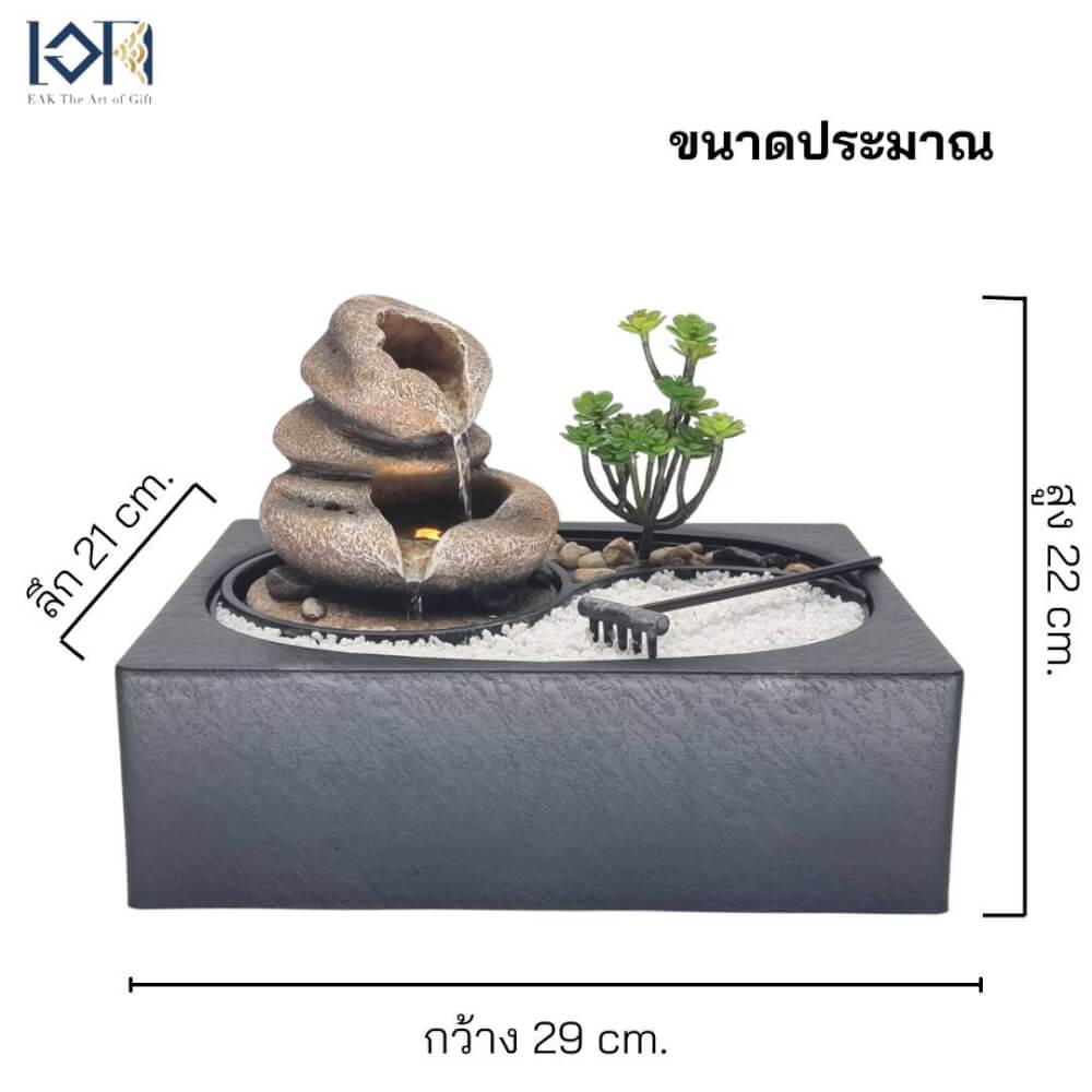 น้ำล้นตั้งโต๊ะ EAKGIFT รุ่น1201132 น้ำพุตกแต่งบ้านสไตล์สวนญี่ปุ่น เสริมฮวงจุ้ยมงคล_2