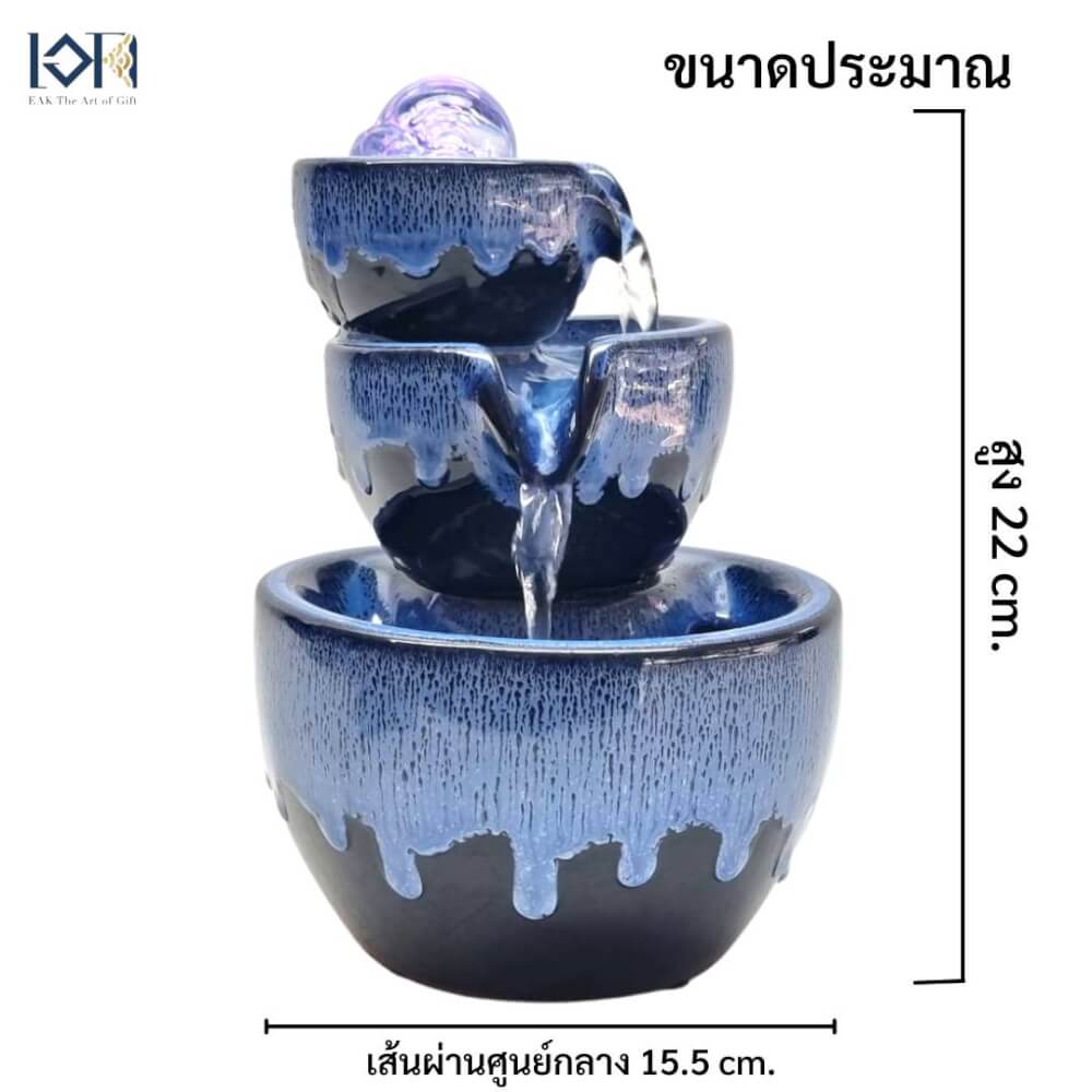 น้ำพุตั้งโต๊ะเสริมฮวงจุ้ย EAKGIFT รุ่น 2108A เซรามิกงานสวยเรียบหรูทันสมัย_2