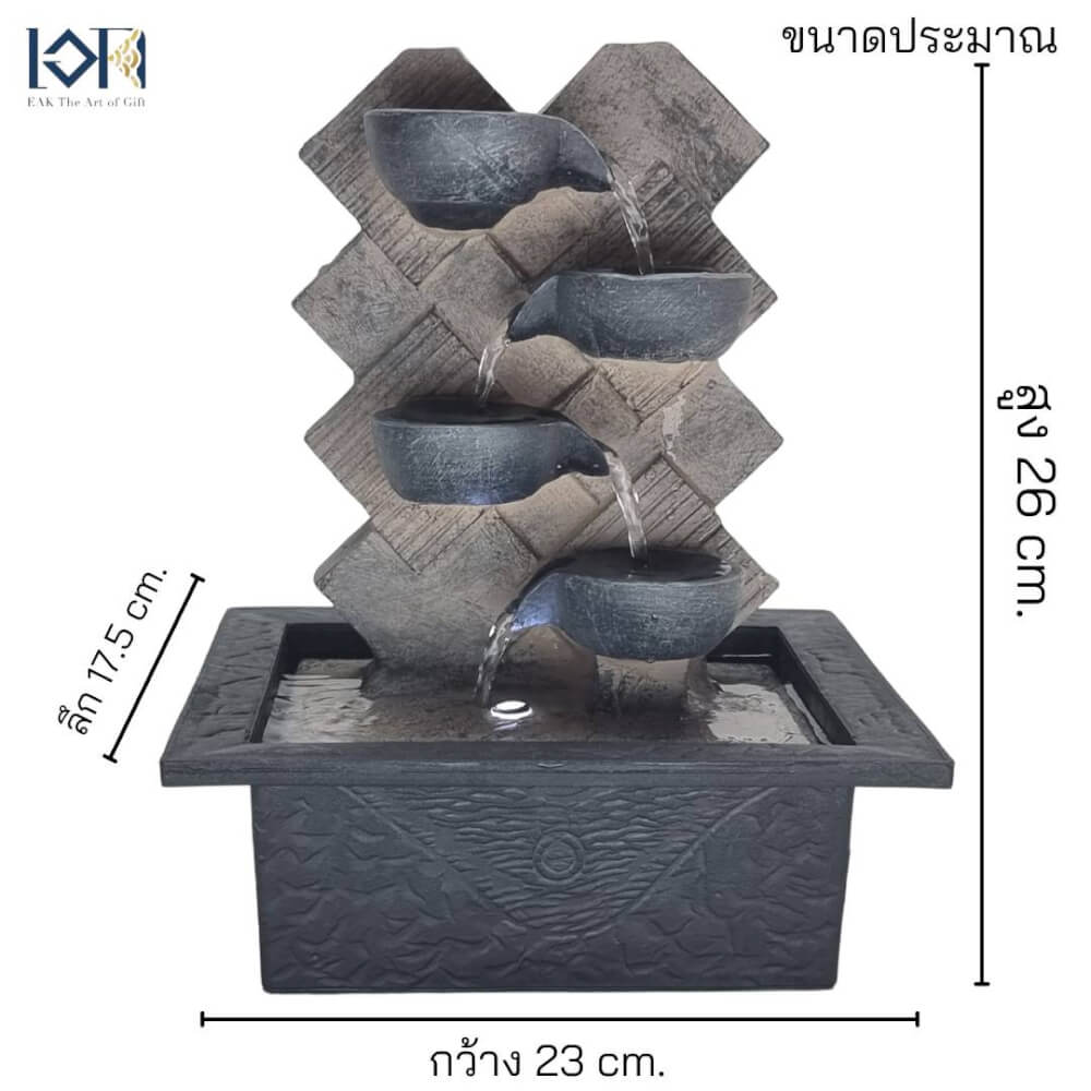 น้ำล้นตั้งโต๊ะเสริมฮวงจุ้ย EAKGIFT รุ่น200259 สไตล์คลาสสิกตกแต่งบ้าน