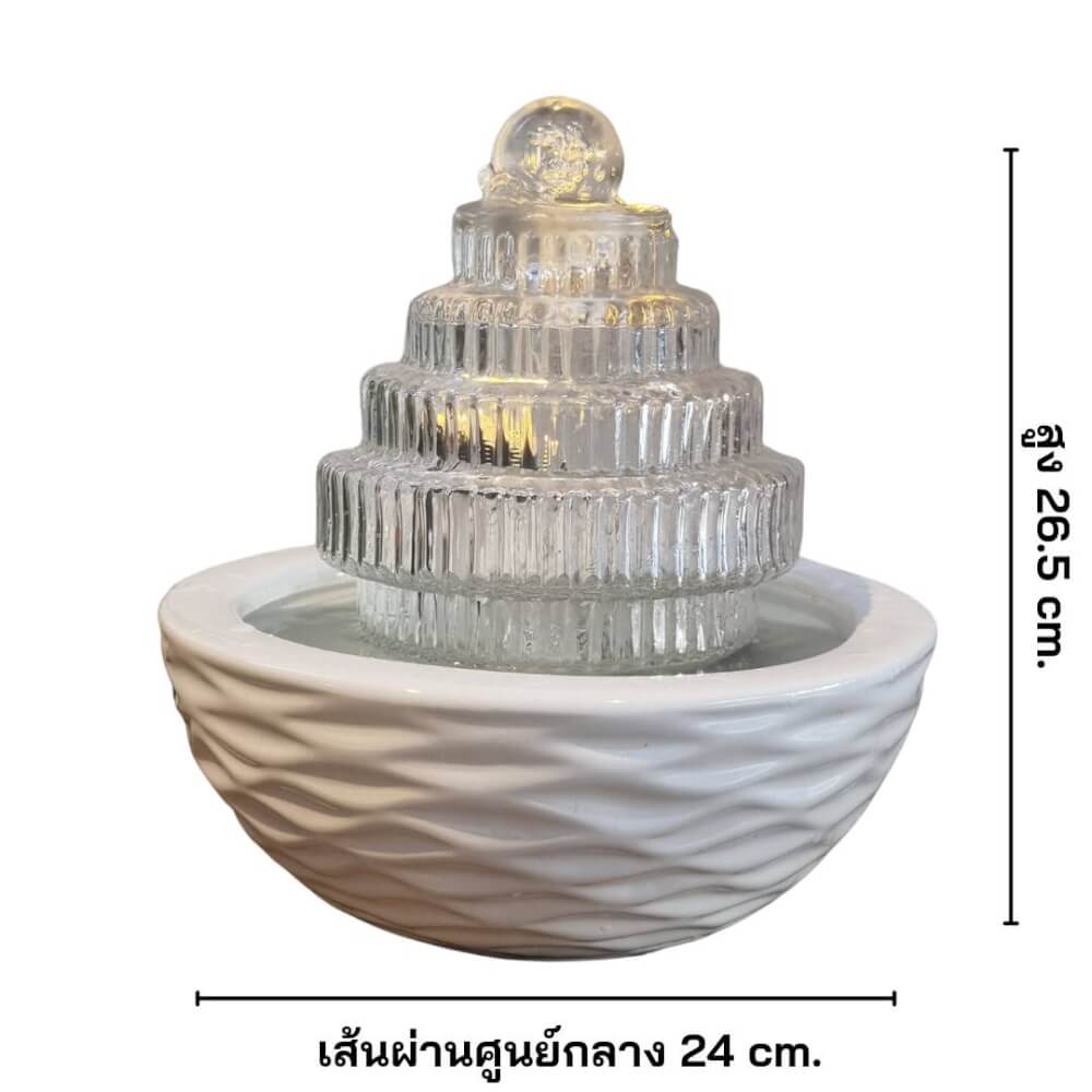 น้ำพุตั้งโต๊ะเสริมฮวงจุ้ย EAKGIFT รุ่น99102W สไตล์โมเดิร์นทันสมัยงานสวยเรียบหรู_2