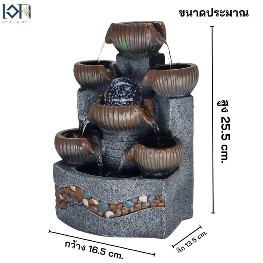 น้ำพุตั้งโต๊ะเสริมฮวงจุ้ย EAKGIFT รุ่น9828 น้ำพุน้ำล้นตั้งโต๊ะทำงานตกแต่งบ้าน