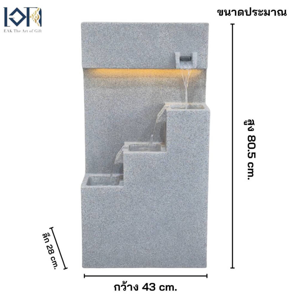 น้ำพุตั้งพื้นเสริมฮวงจุ้ย EAKGIFT รุ่นMZ16357JB วัสดุโพลิเอทิลีน สไตล์โมเดิร์น