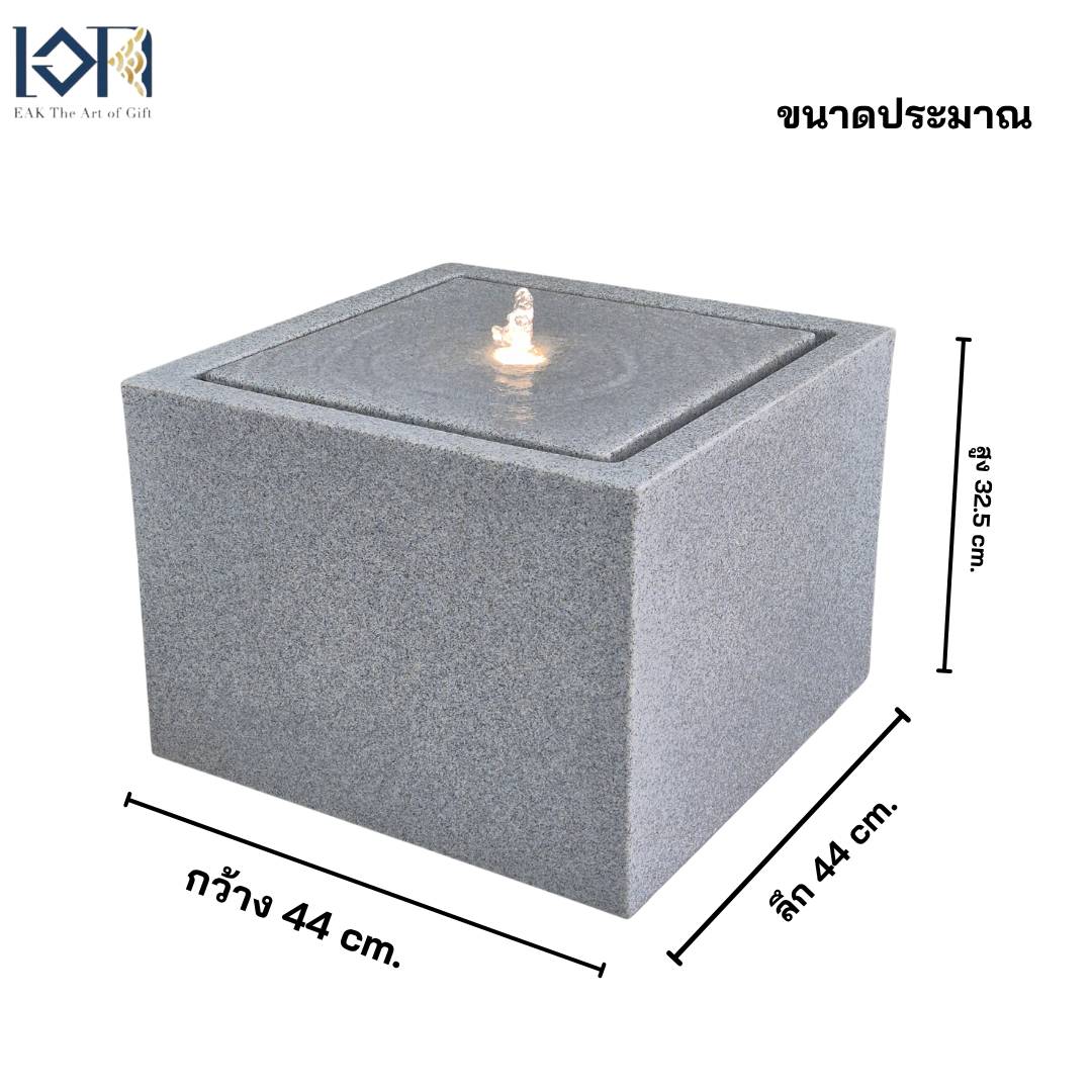 น้ำพุตั้งพื้นเสริมฮวงจุ้ย EAKGIFT รุ่นMZ16166JI อ่างน้ำล้นวางหน้าบ้าน วัสดุโพลิเอทิลีนน้ำหนักเบา ทนทาน