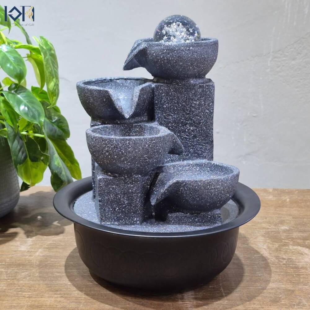 น้ำพุตั้งโต๊ะ EAKGIFT รุ่น 24512 มีลูกแก้วหมุนเสริมฮวงจุ้ย ตกแต่งบ้าน_3