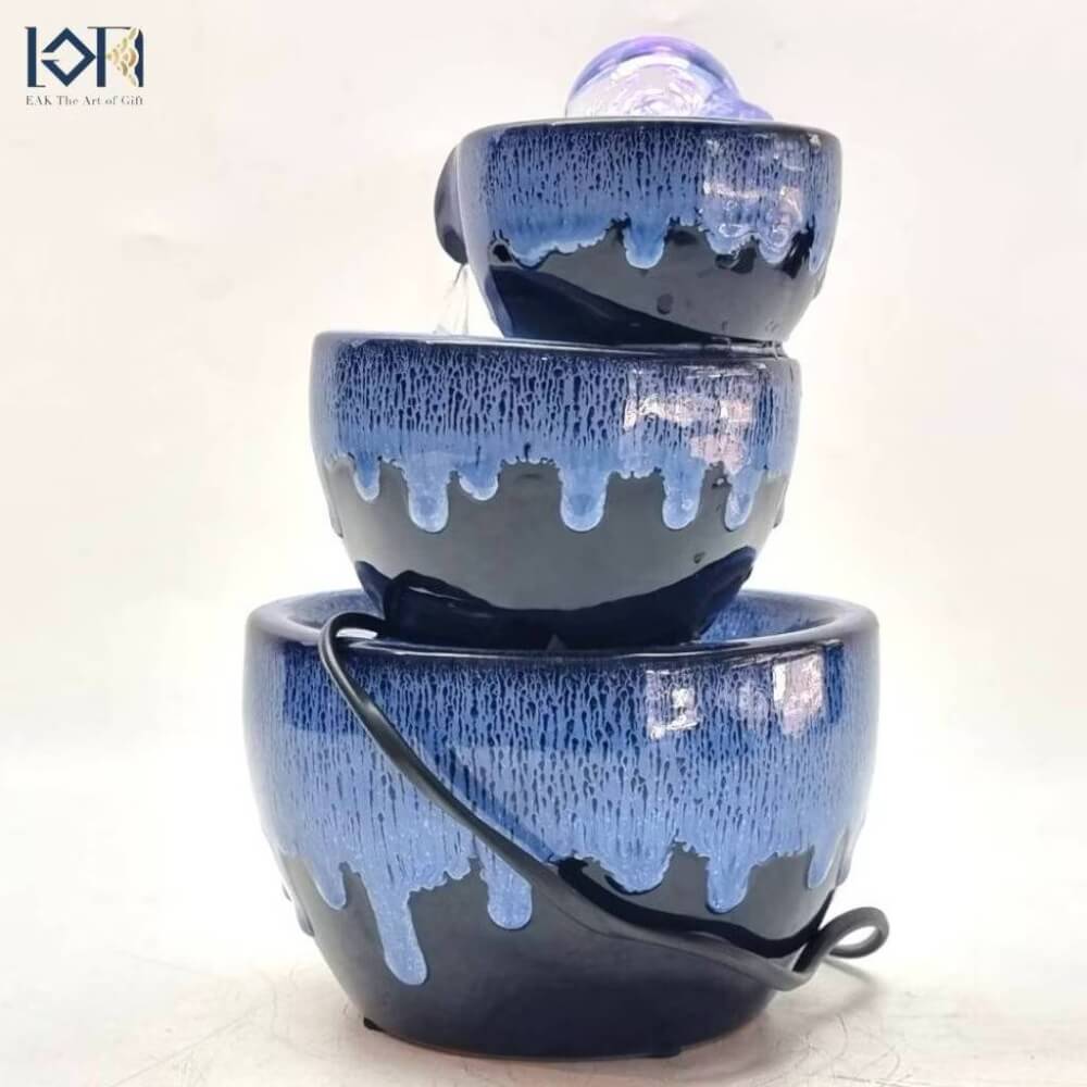 น้ำพุตั้งโต๊ะเสริมฮวงจุ้ย EAKGIFT รุ่น 2108A เซรามิกงานสวยเรียบหรูทันสมัย_3