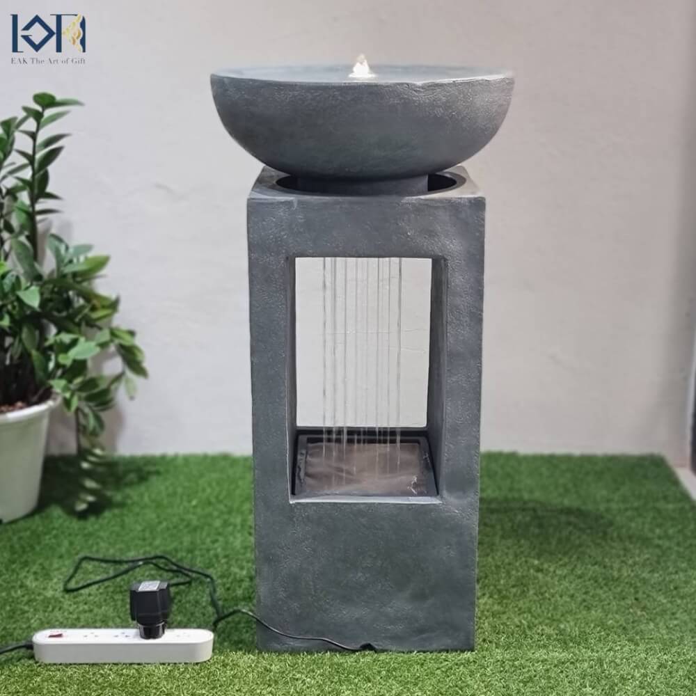 น้ำพุล้นตั้งพื้น EAKGIFT รุ่นMZ15412GA สไตล์แต่งบ้านเสริมฮวงจุ้ย