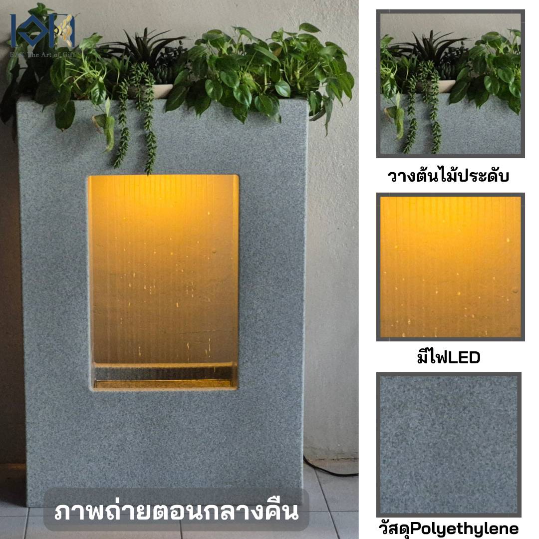 น้ำพุตั้งพื้นเสริมฮวงจุ้ย EAKGIFT รุ่นMZ16127JA สไตล์โมเดิร์น เลียนแบบหินแกรนิตเบาๆเคลื่อนย้ายง่าย_3