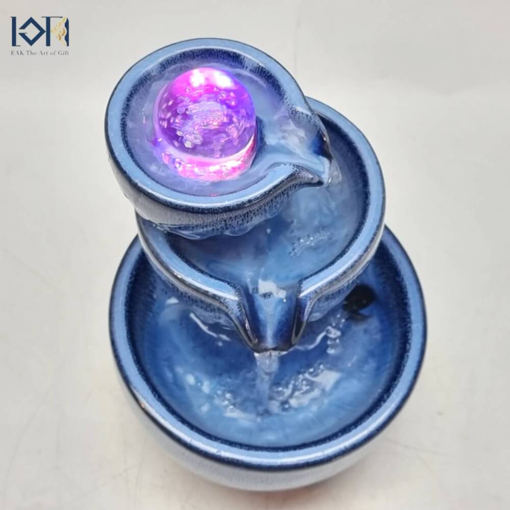 น้ำพุตั้งโต๊ะเสริมฮวงจุ้ย EAKGIFT รุ่น 2108A เซรามิกงานสวยเรียบหรูทันสมัย_4