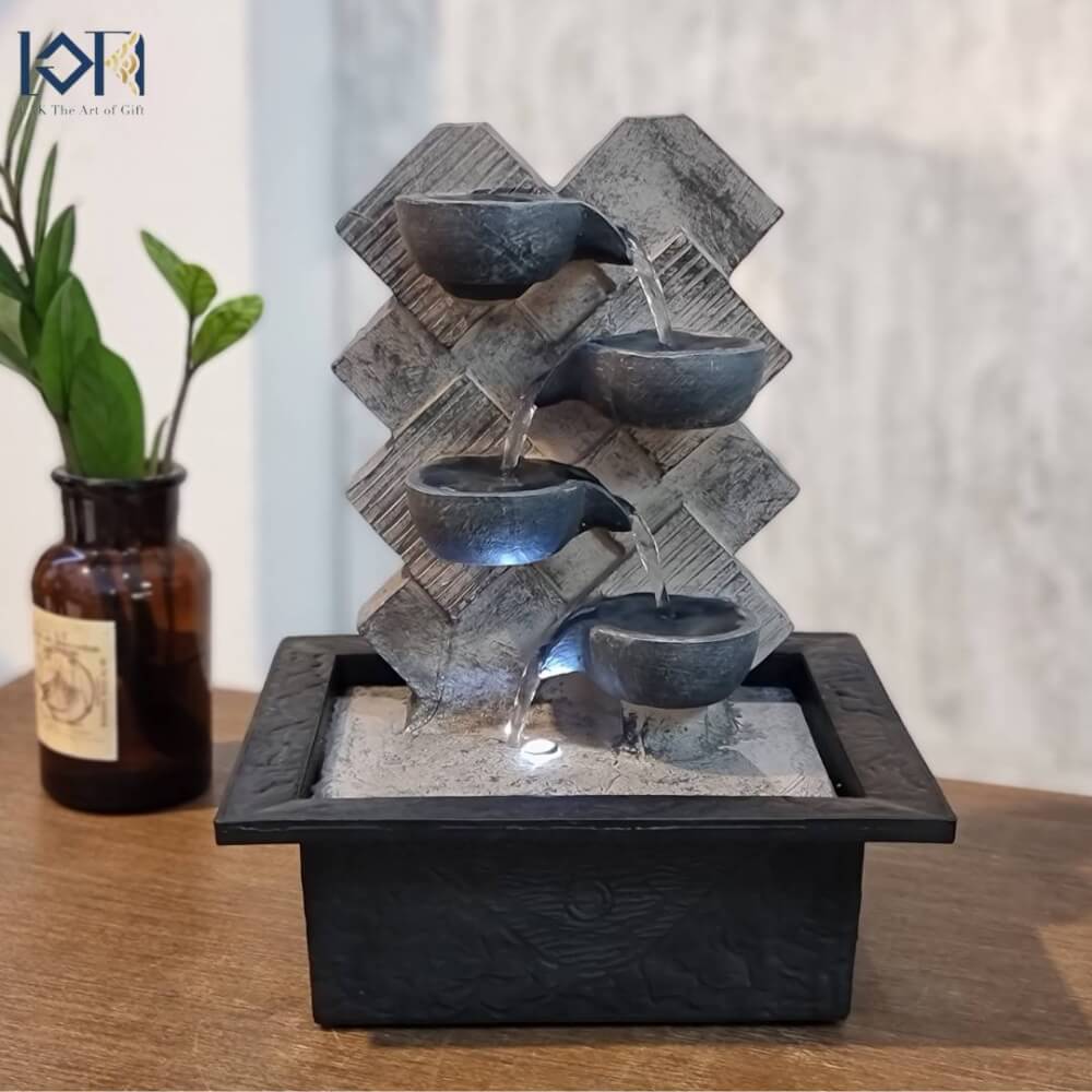 น้ำล้นตั้งโต๊ะเสริมฮวงจุ้ย EAKGIFT รุ่น200259 สไตล์คลาสสิกตกแต่งบ้าน