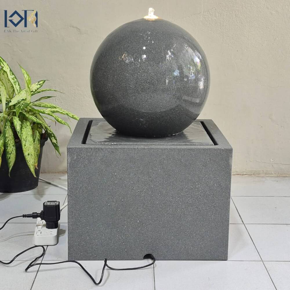 น้ำพุล้นตั้งพื้นเสริมฮวงจุ้ย EAKGIFT รุ่นGRANILITE MZ16166JB สไตล์โมเดิร์น