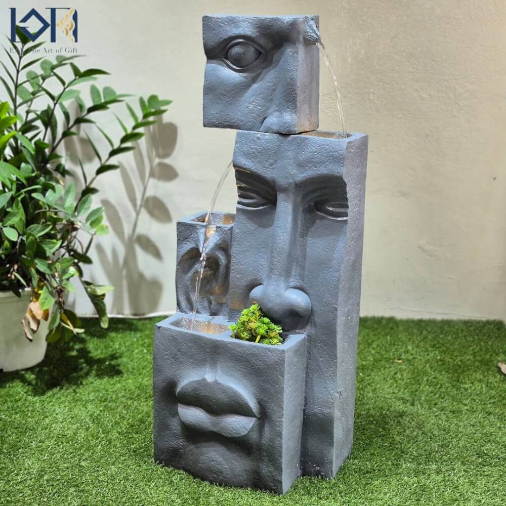 น้ำพุตั้งพื้นตกแต่งบ้าน EAKGIFT รุ่นFF2038 สไตล์อาร์ตโมเดิร์น เสริมฮวงจุ้ย