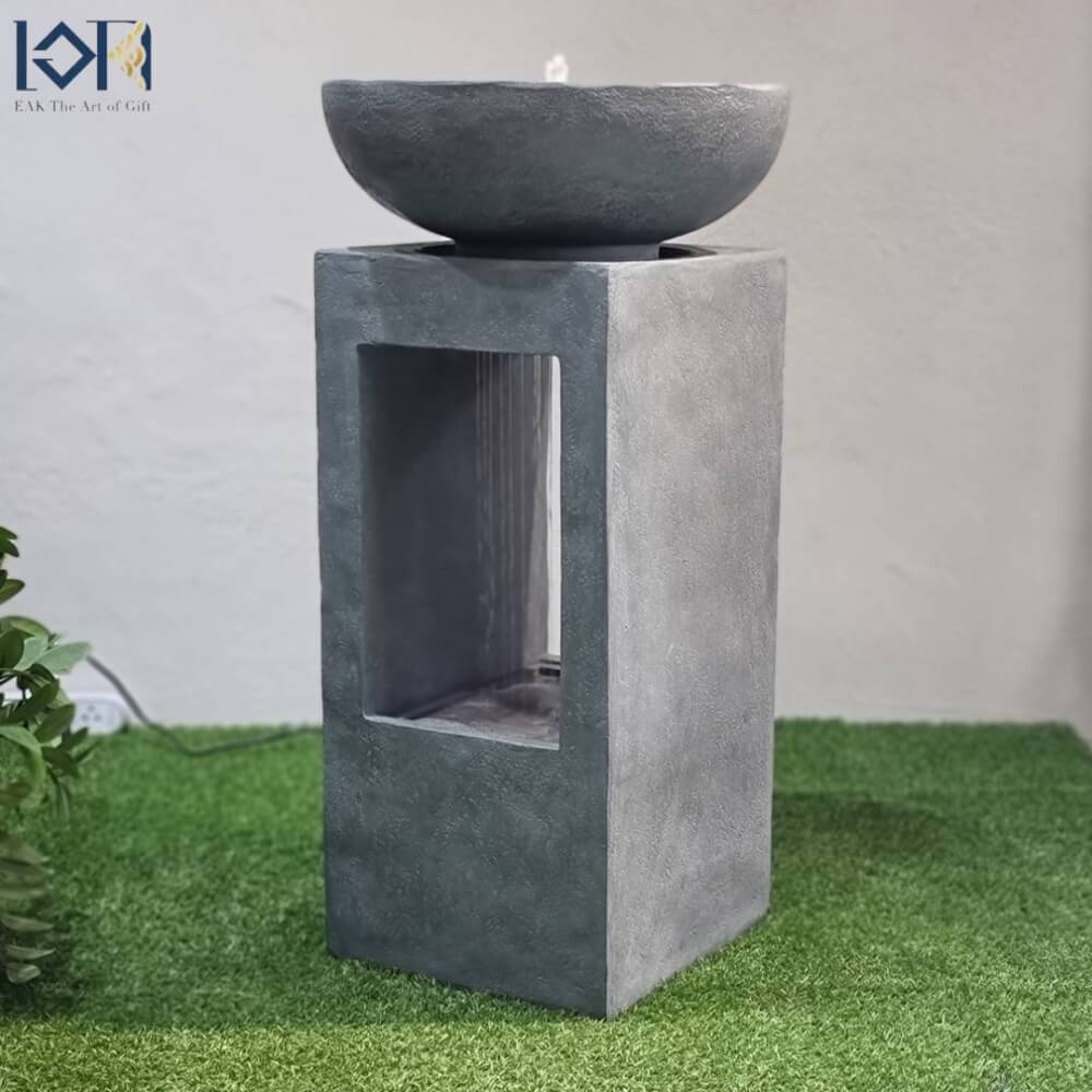 น้ำพุล้นตั้งพื้น EAKGIFT รุ่นMZ15412GA สไตล์แต่งบ้านเสริมฮวงจุ้ย