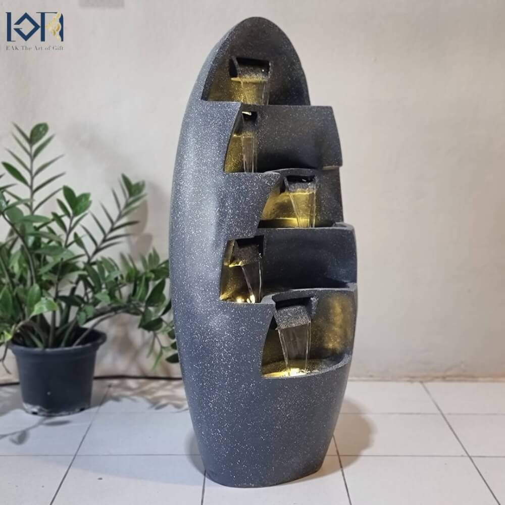 น้ำพุตั้งพื้นเสริมฮวงจุ้ย EAKGIFT รุ่น230051 ขนาดใหญ่ มีน้ำไหลพร้อมไฟ