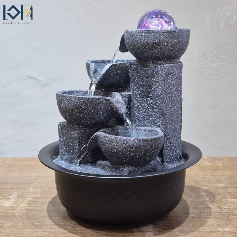 น้ำพุตั้งโต๊ะ EAKGIFT รุ่น 24512 มีลูกแก้วหมุนเสริมฮวงจุ้ย ตกแต่งบ้าน_5