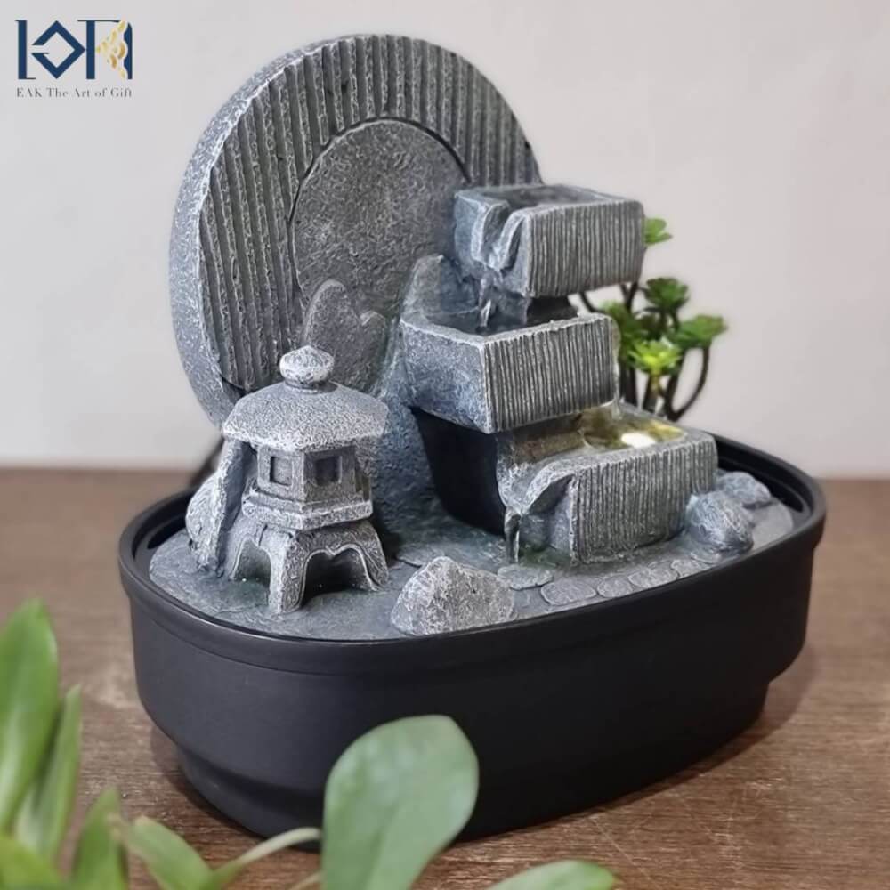 น้ำล้นตั้งโต๊ะเสริมฮวงจุ้ย EAKGIFT รุ่น 1222037NL จัดสวนสไตล์ญี่ปุ่น อ่างน้ำพุตกแต่งบ้าน_5
