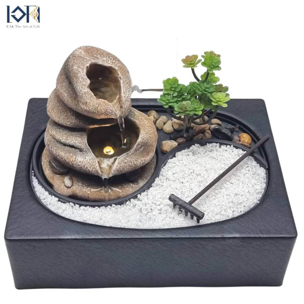 น้ำล้นตั้งโต๊ะ EAKGIFT รุ่น1201132 น้ำพุตกแต่งบ้านสไตล์สวนญี่ปุ่น เสริมฮวงจุ้ยมงคล_5