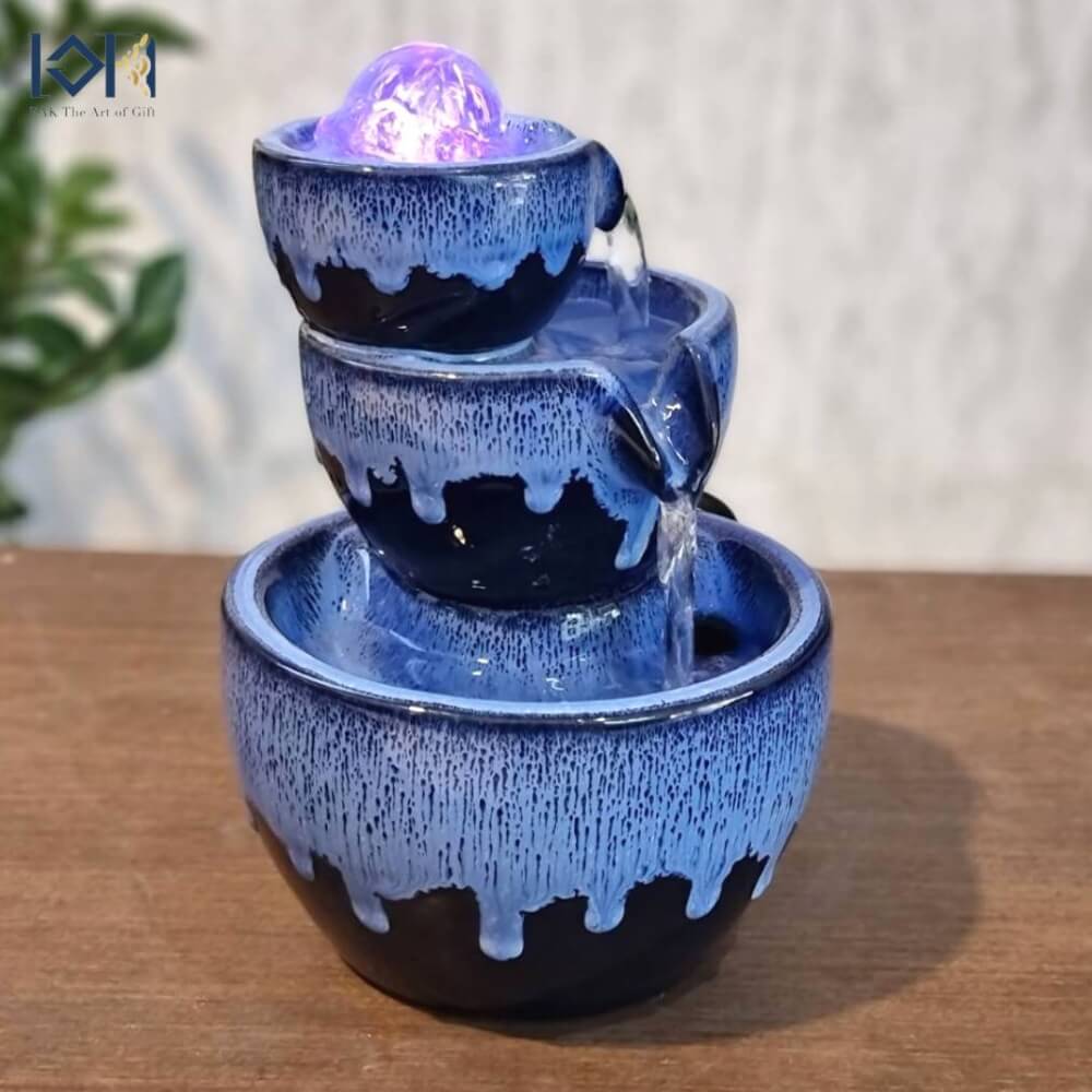 น้ำพุตั้งโต๊ะเสริมฮวงจุ้ย EAKGIFT รุ่น 2108A เซรามิกงานสวยเรียบหรูทันสมัย_5