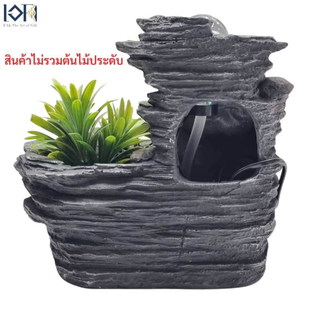 น้ำพุตั้งโต๊ะเสริมฮวงจุ้ย EAKGIFT รุ่น22062 สไตล์คลาสสิกมีกังหันวิดเงิน
