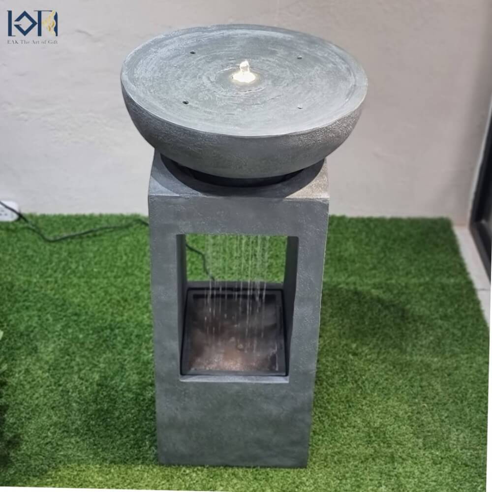 น้ำพุล้นตั้งพื้น EAKGIFT รุ่นMZ15412GA สไตล์แต่งบ้านเสริมฮวงจุ้ย