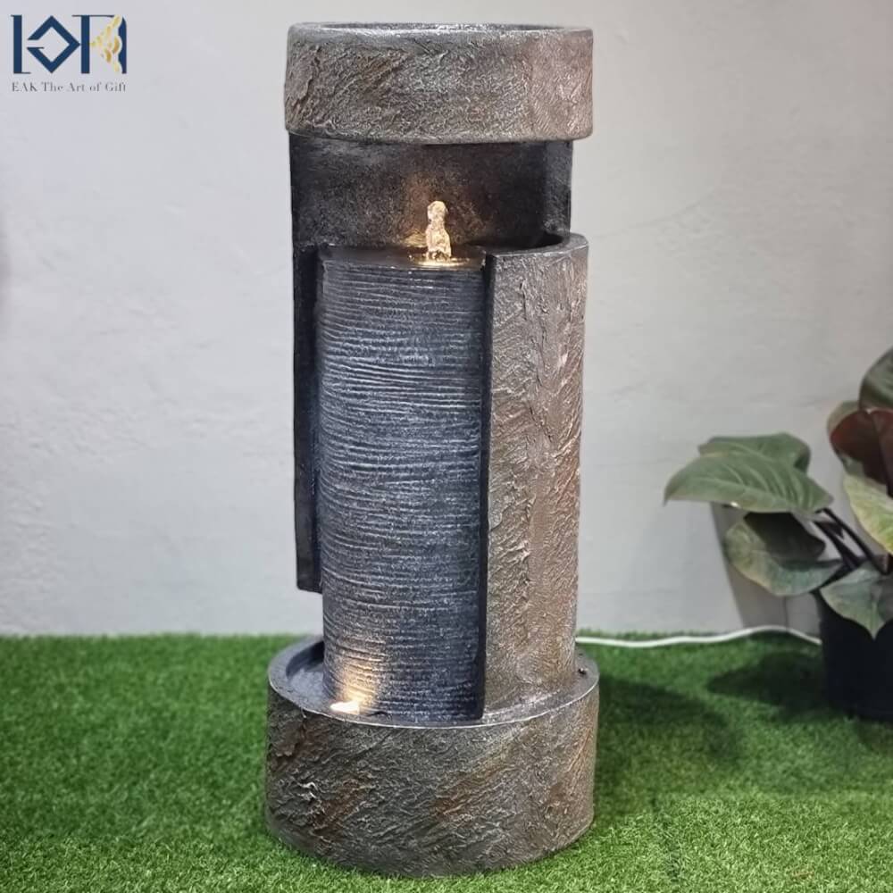 น้ำพุตั้งพื้นเสริมฮวงจุ้ย EAKGIFT รุ่นFF006 สไตล์คลาสสิกตกแต่งบ้านจัดสวน