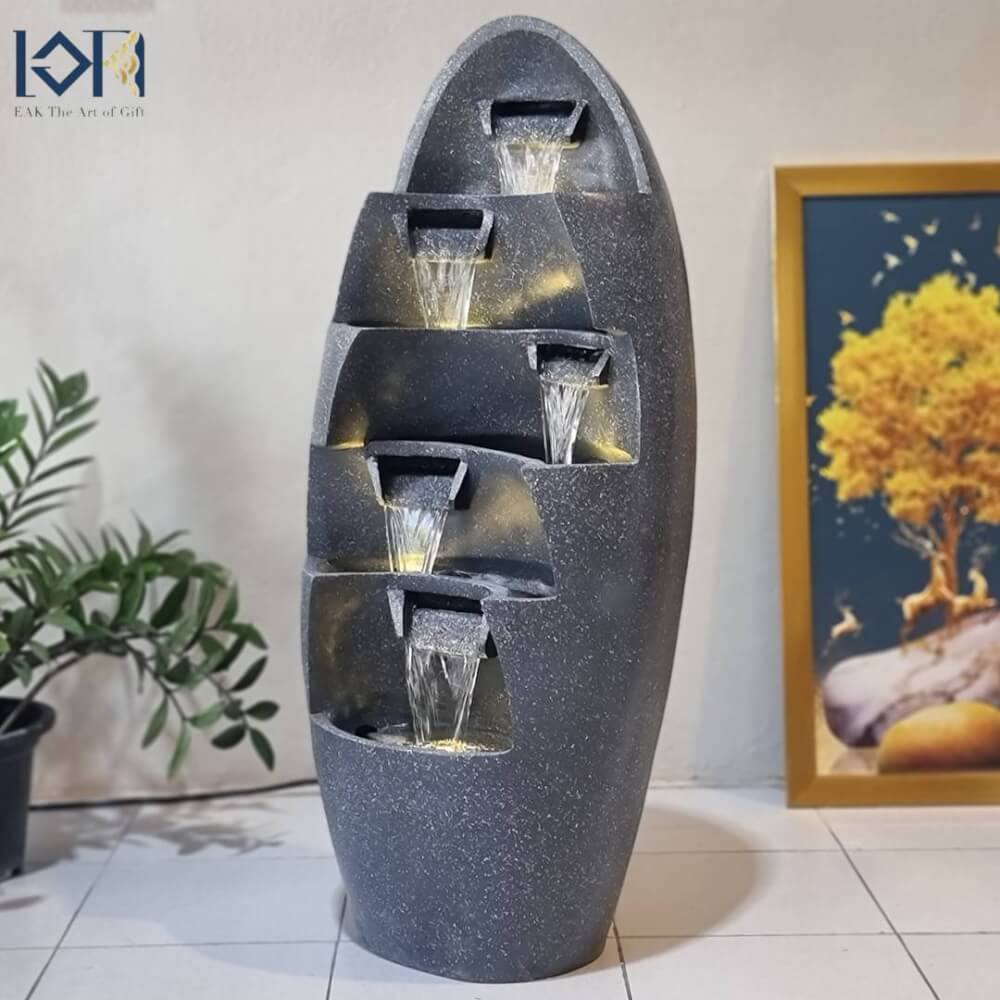 น้ำพุตั้งพื้นเสริมฮวงจุ้ย EAKGIFT รุ่น230051 ขนาดใหญ่ มีน้ำไหลพร้อมไฟ