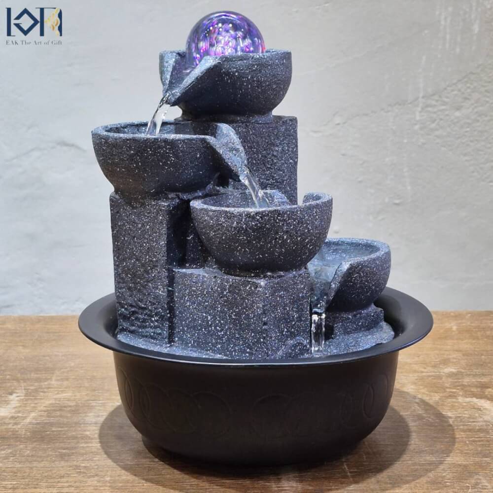 น้ำพุตั้งโต๊ะ EAKGIFT รุ่น 24512 มีลูกแก้วหมุนเสริมฮวงจุ้ย ตกแต่งบ้าน_6