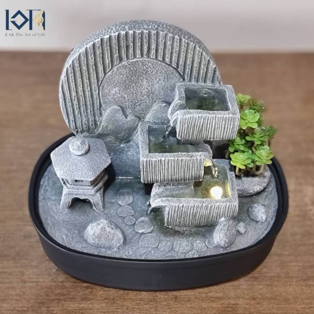 น้ำล้นตั้งโต๊ะเสริมฮวงจุ้ย EAKGIFT รุ่น 1222037NL จัดสวนสไตล์ญี่ปุ่น อ่างน้ำพุตกแต่งบ้าน_6