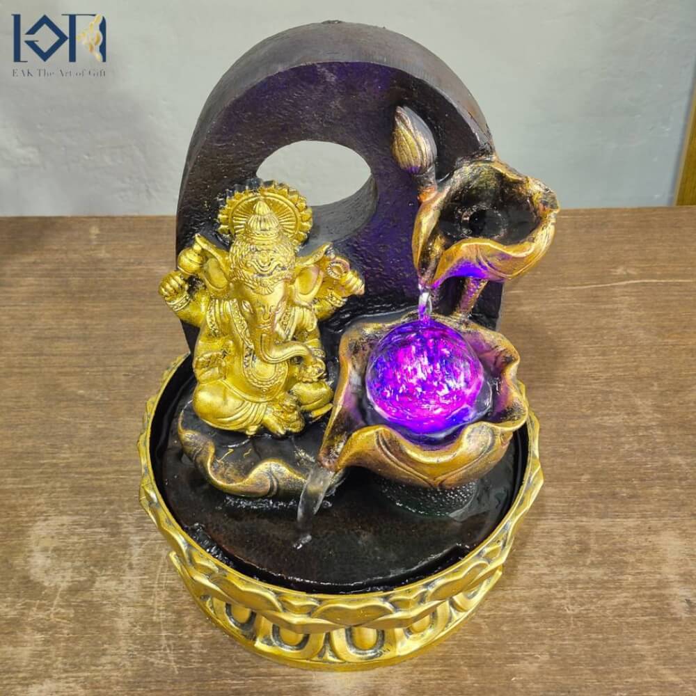 น้ำพุน้ำล้นตั้งโต๊ะ EAKGIFT รุ่น 23229A พระพิฆเนศเสริมฮวงจุ้ยตกแต่งบ้าน ของขวัญมงคล_6