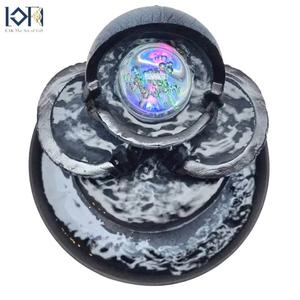 น้ำพุตั้งโต๊ะ EAKGIFT รุ่น8876 สไตล์คลาสสิก มีลูกแก้วหมุนเสริมฮวงจุ้ย