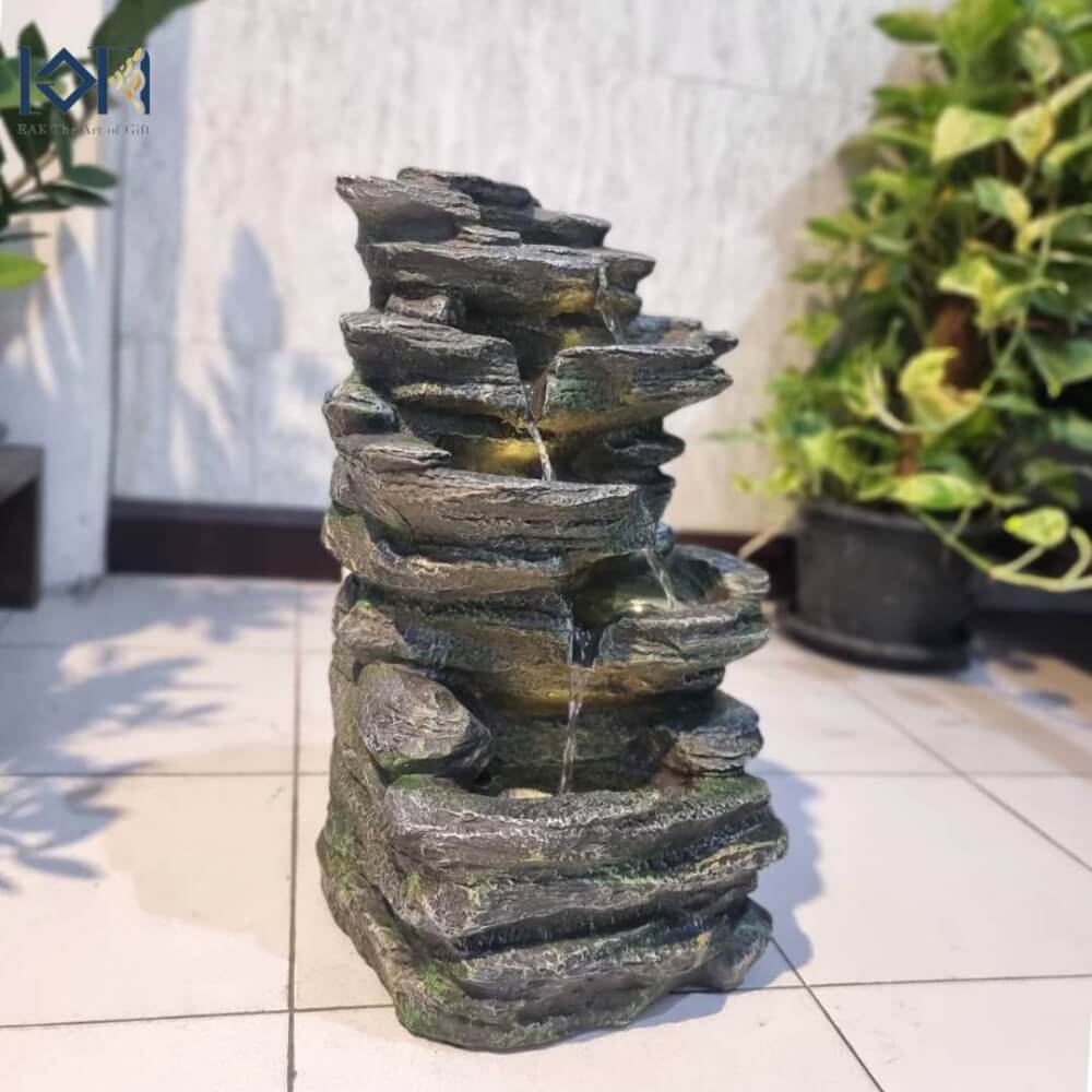 น้ำพุตั้งพื้นเสริมฮวงจุ้ย EAKGIFT รุ่น2020031 ขนาดกลาง สไตล์ธรรมชาติ