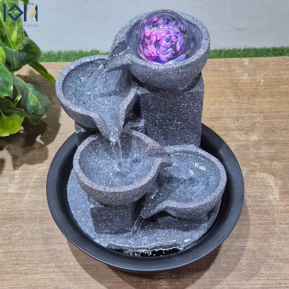 น้ำพุตั้งโต๊ะ EAKGIFT รุ่น 24512 มีลูกแก้วหมุนเสริมฮวงจุ้ย ตกแต่งบ้าน_7