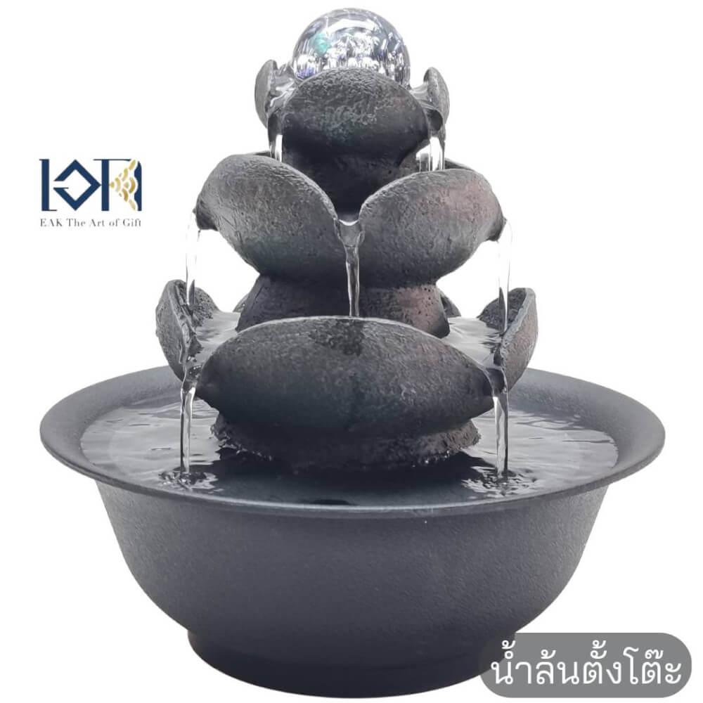 น้ำพุตั้งโต๊ะเสริมฮวงจุ้ย EAKGIFT รุ่น1166037 สไตล์คลาสสิก วัสดุไฟเบอร์เรซิ่น